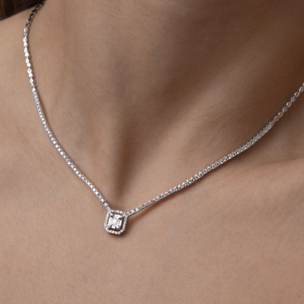 Диамантено колие бял 0.78 карата